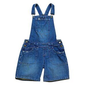 Y2K So Denim Shortalls‎ Adjustable Straps Camouflage Lining Front & Back Pockets